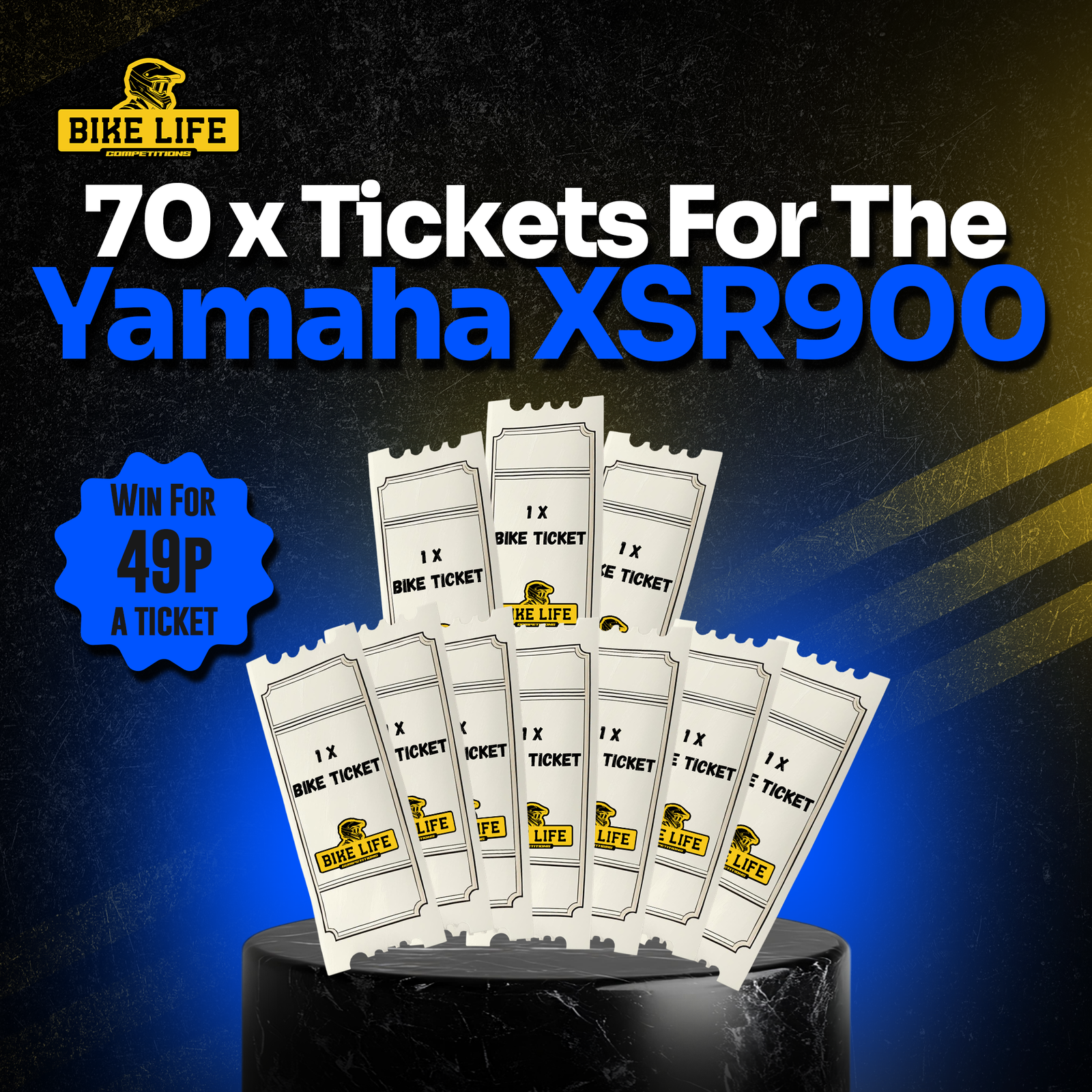70 Tickets for the XSR900 – 49p