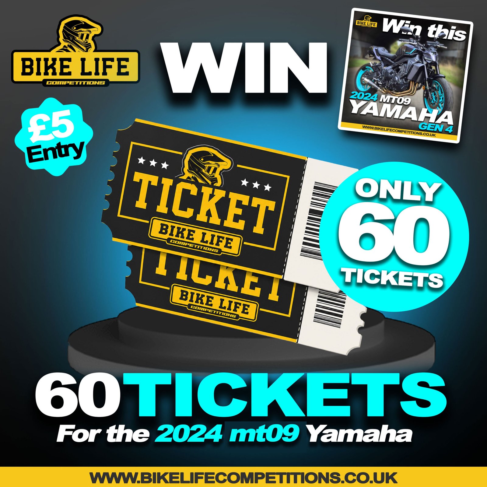 60 Tickets for the 2024 Gen 4 MT09 – £5 – Only 60 tickets